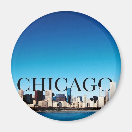 Chicago Skyline mit CHICAGO im Himmel Magnet (Vorne)