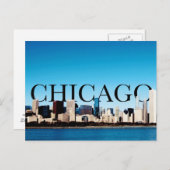 Chicago Skyline mit CHICAGO im Himmel Postkarte (Vorne/Hinten)