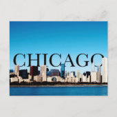 Chicago Skyline mit CHICAGO im Himmel Postkarte (Vorderseite)