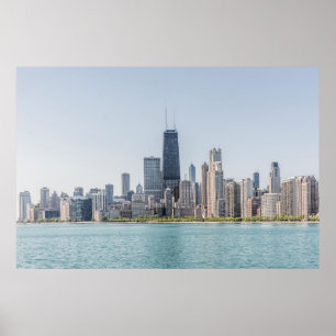 Chicago Skyline mit Lake Michigan Poster