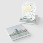 Chicago Skyline mit Lake Michigan Steinuntersetzer (Seitenansicht)