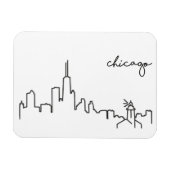Chicago Skyline mit Lighthouse Magnet (Horizontal)