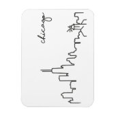 Chicago Skyline mit Lighthouse Magnet (Vertikal)