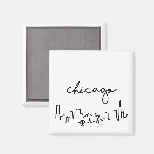 Chicago Skyline mit Navy Pier Small Magnet (Vorderseite/Rückseite)