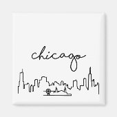 Chicago Skyline mit Navy Pier Small Magnet (Vorne)