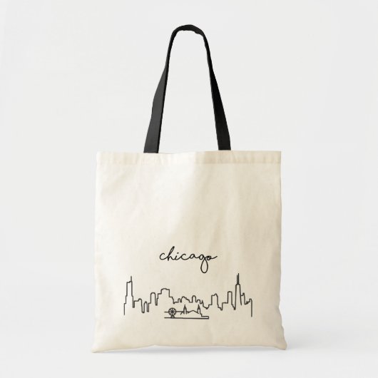 Chicago Skyline mit Navy Pier Tote Bag Tragetasche (Vorne)