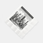 Chicago Skyline Modern Schwarz Weiß Serviette (Ecke)