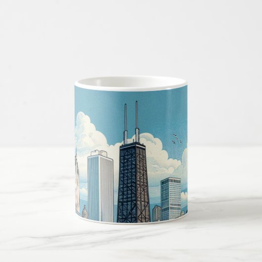 Chicago Skyline Modern Verwandlungstasse (Mittel)