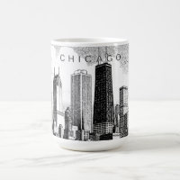 Chicago-Skyline Moderne schwarze Tasse