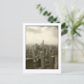 Chicago-Skyline mono Postkarte (Stehend Vorderseite)