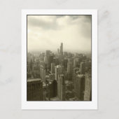 Chicago-Skyline mono Postkarte (Vorderseite)