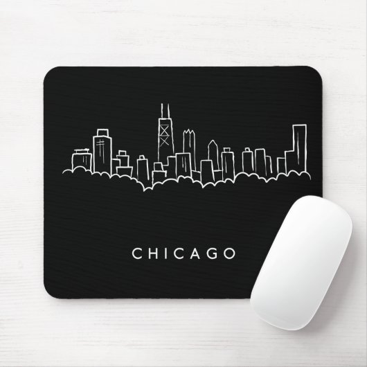 Chicago-Skyline Mousepad (Mit Mouse)