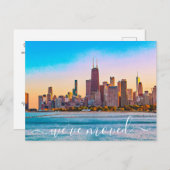 Chicago Skyline Moving Ankündigung Postkarte (Vorne/Hinten)