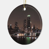 Chicago-Skyline nachts Keramik Ornament (Links)