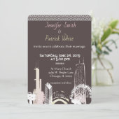 Chicago Skyline Navy blauer Fleck elegant Einladung (Stehend Vorderseite)