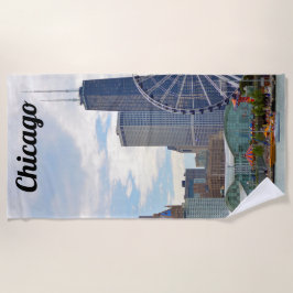 Chicago Skyline Navy Pier & Hancock Strandtuch