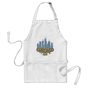 Chicago-Skyline newwave beachy Schürze
