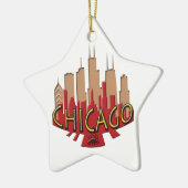Chicago-Skyline newwave heiß Keramik Ornament (Links)