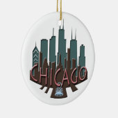 Chicago-Skyline newwave Schokolade Keramikornament (Rechts)