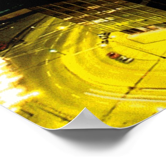 Chicago Skyline Nightime Poster (Ecke)