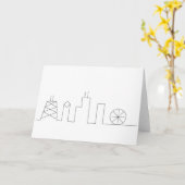 Chicago Skyline Notecard Karte (Gelbe Blume)