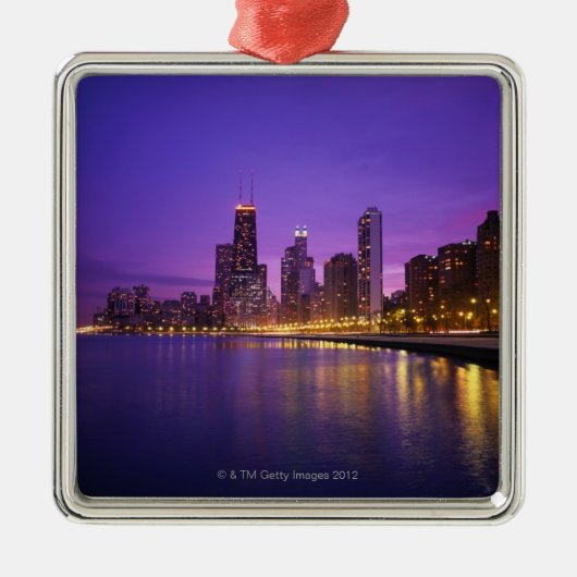 Chicago-Skyline Ornament Aus Metall (Vorne)