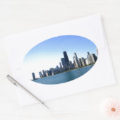 Chicago Skyline Ovaler Aufkleber (Umschlag)