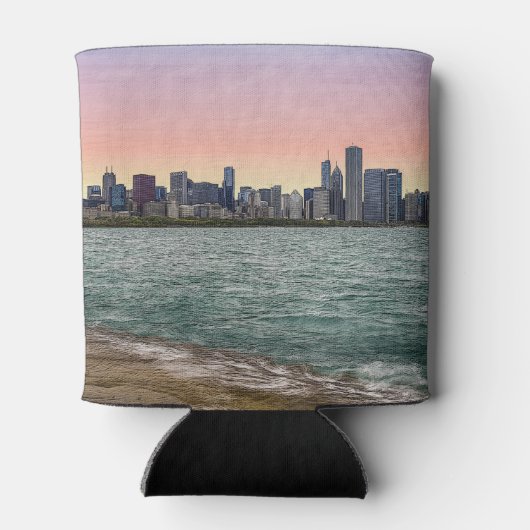 Chicago Skyline Painterly Dosenkühler (Rückseite)