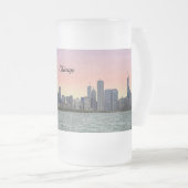 Chicago Skyline Painterly Mattierte Tasse (VorderseiteRechts)