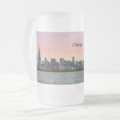 Chicago Skyline Painterly Mattierte Tasse (Vorderseite Links)