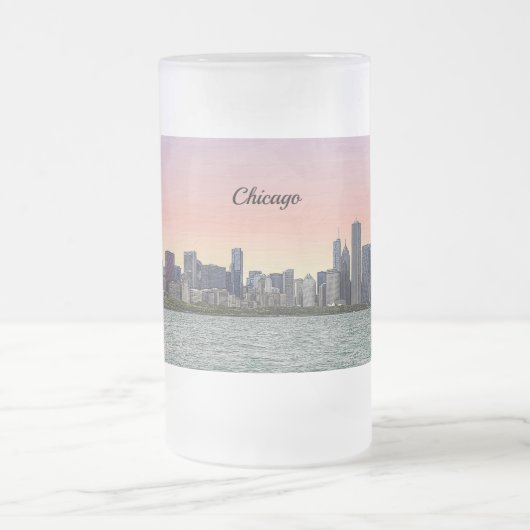 Chicago Skyline Painterly Mattierte Tasse (Mittel)