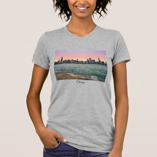 Chicago Skyline Painterly T - Shirt (Vorderseite)