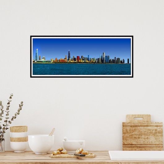 CHICAGO SKYLINE PANORAMA POSTER (Küche)