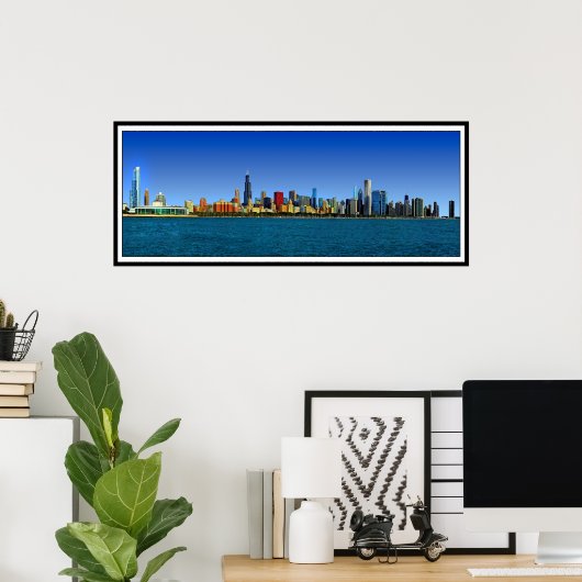 CHICAGO SKYLINE PANORAMA POSTER (Heimbüro)