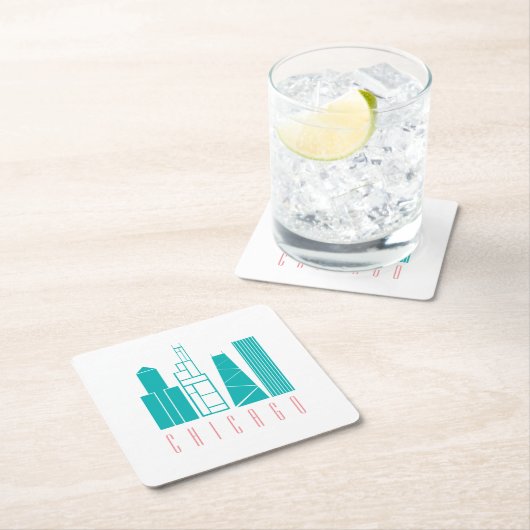 Chicago Skyline Paper Untersetzer (Vor Ort)