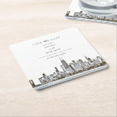 Chicago Skyline Paper Untersetzer Save the Date (angewinkelt)