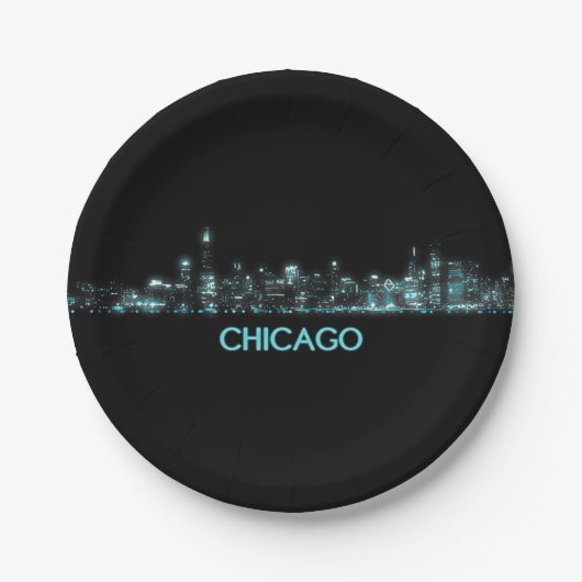 Chicago Skyline Pappteller (Vorderseite)