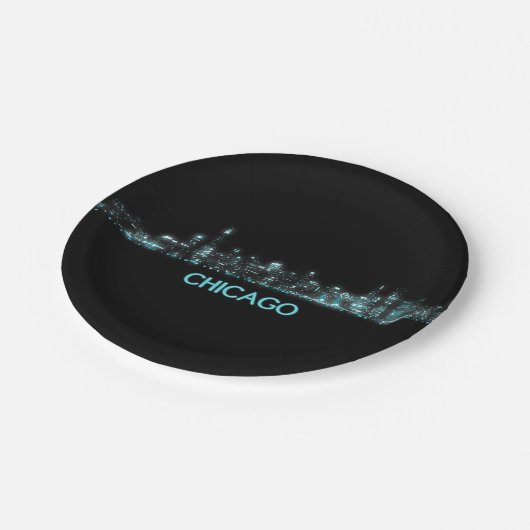 Chicago Skyline Pappteller (Schrägansicht)