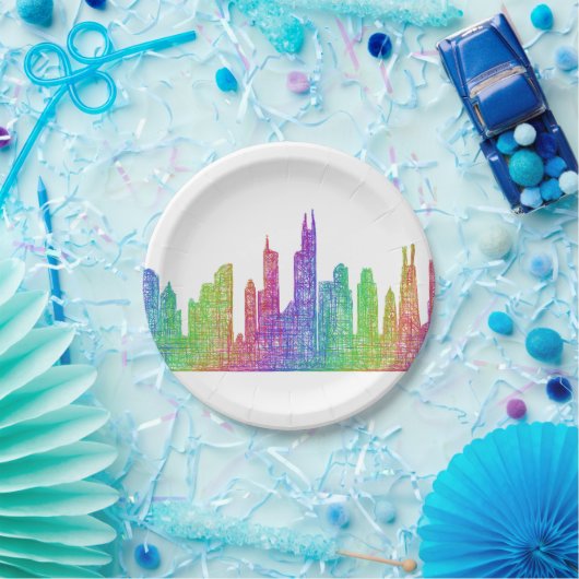 Chicago-Skyline Pappteller (Party)