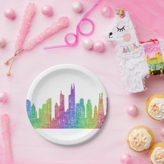 Chicago-Skyline Pappteller (Party)