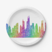 Chicago-Skyline Pappteller (Vorderseite)