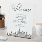 Chicago Skyline Pedastal Sign Sockelschild (In Situ)