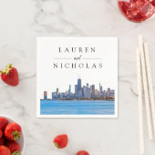 Chicago Skyline Personalisiert Wedding Napkins Serviette (Beispiel)