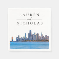 Chicago Skyline Personalisiert Wedding Napkins