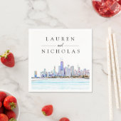 Chicago Skyline Personalisiert Wedding Napkins Serviette (Beispiel)