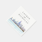Chicago Skyline Personalisiert Wedding Napkins Serviette (Ecke)