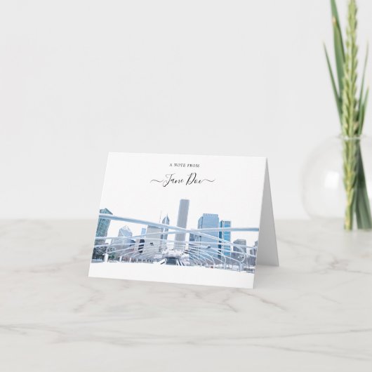 Chicago Skyline Personalisierte Note Card Dankeskarte (Vorderseite)