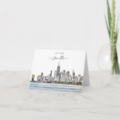 Chicago Skyline Personalisierte Note Card Dankeskarte (Vorderseite)