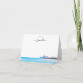 Chicago Skyline Personalisierte Note Card Dankeskarte (Vorderseite)