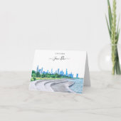 Chicago Skyline Personalisierte Note Card Dankeskarte (Vorderseite)